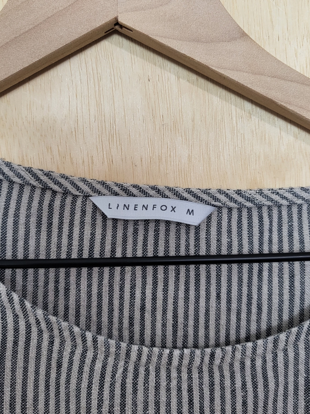 Size:M Linenfox Women's Linen Top Harper Blouse Stripes Lagenlook - Picture 6 of 7